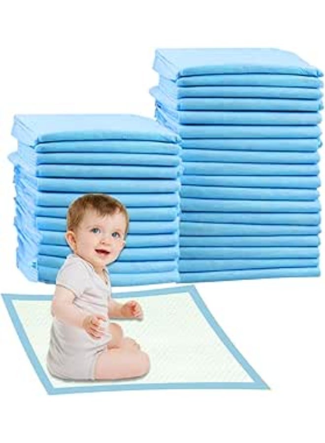 Cute 'n' Cuddle Baby Disposable Changing Mats, 60x45cm Blue Pack of 180, Waterproof, Ultra-Soft & Highly Absorbent Diaper Changing Pads, Leakproof Underpads for Newborns & Infants - Image 1